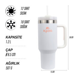 Igloo Stadler Thermo-Mug 1.2 Litre-BEYAZ - 4