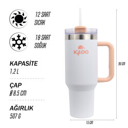 Igloo Stadler Thermo-Mug 1.2 Litre-BEYAZ - 4