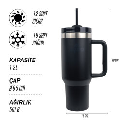 Igloo Stadler Thermo-Mug 1.2 Litre-SİYAH - 4