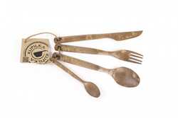 Kupilka - Kupilka Cutlery 56g Çatal Kaşık Bıçak Seti-KAHVERENGİ