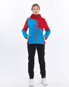 Mapamyumco Windbreaker Kadın Ceket-MAVİ-KIRMIZI - 1