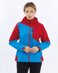 Mapamyumco Windbreaker Kadın Ceket-MAVİ-KIRMIZI - 5