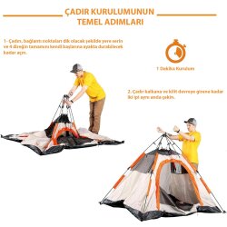 Mobihome 63200 Otomatik Çadır-GRİ - 6