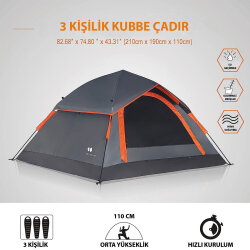 Mobihome 63200 Otomatik Çadır-GRİ - 5