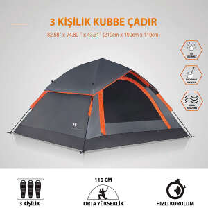 Mobihome 63200 Otomatik Çadır-GRİ - 5