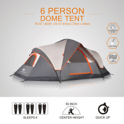 MobiHome DomeHike 6 Kişilik Otomatik Çadır-GRİ - 3
