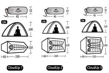 Naturehike Cloud Up 3 Kişilik Çadır-TURUNCU
