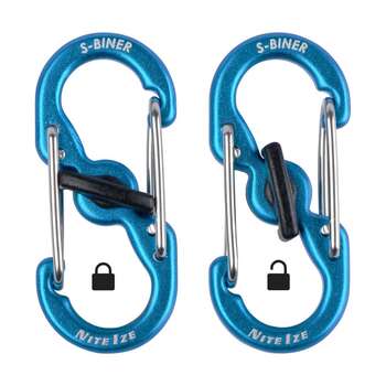 Nite Ize S-Biner MicroLock Aluminium 2pk Anahtarlık Karabina-MAVİ