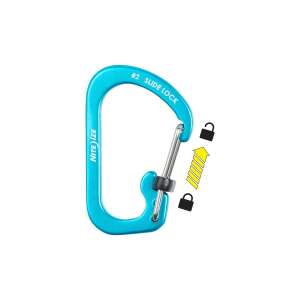 Nite Ize SlideLock Alüminyum 2 Carabiner-MAVİ - 1