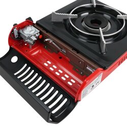 Orgaz Tekli Portatif Gaz Stok Emniyetli Kamp Ocak-KIRMIZI - 3