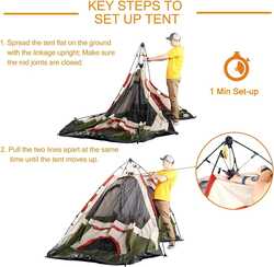 QuickUp DomeHike 6 Kişilik Otomatik Çadır - Thumbnail