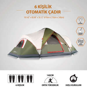 QuickUp DomeHike 6 Kişilik Otomatik Çadır - 6