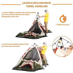 QuickUp DomeHike 6 Kişilik Otomatik Çadır - 7