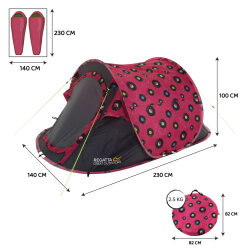 Regatta Malawi 2 Kişilik Pop-Up Çadır-PEMBE - 9
