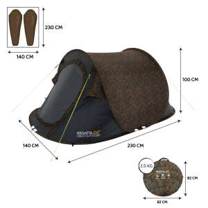 Regatta Malawi 2 Kişilik Pop-Up Çadır-KAMUFLAJ - 9