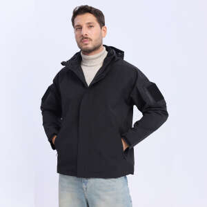 The OKYU MEN’S BlackRock Rüzgarlık-SİYAH - 5