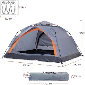 Where Tomorrow Doppel Otomatik Çadır-GRİ - 3