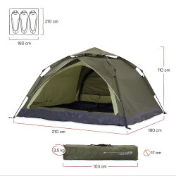 Where Tomorrow Doppel Otomatik Çadır-YEŞİL - 3