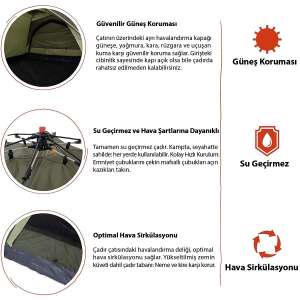 Where Tomorrow Doppel Otomatik Çadır-YEŞİL - 4