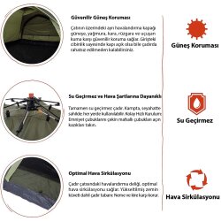 Where Tomorrow Doppel Otomatik Çadır-YEŞİL - 4