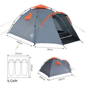 Where Tomorrow Family Otomatik Çadır-GRİ - 6