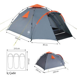 Where Tomorrow Family Otomatik Çadır-GRİ - 6