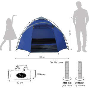 Where Tomorrow Family Otomatik Çadır-LACİVERT - 4