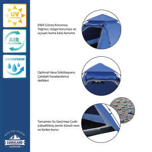 Where Tomorrow Family Otomatik Çadır-LACİVERT - 6