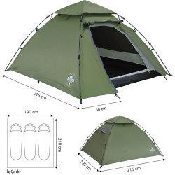 Where Tomorrow Kuppel Otomatik Çadır-YEŞİL - 3