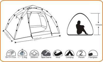 Wildland Mini Moon Nest 200 3 Mevsim 2 Kişilik Kamp Çadırı