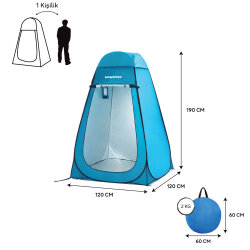 Wowspeed Pop-UP Tuvalet/Duş Çadırı 120x120x190cm - 8